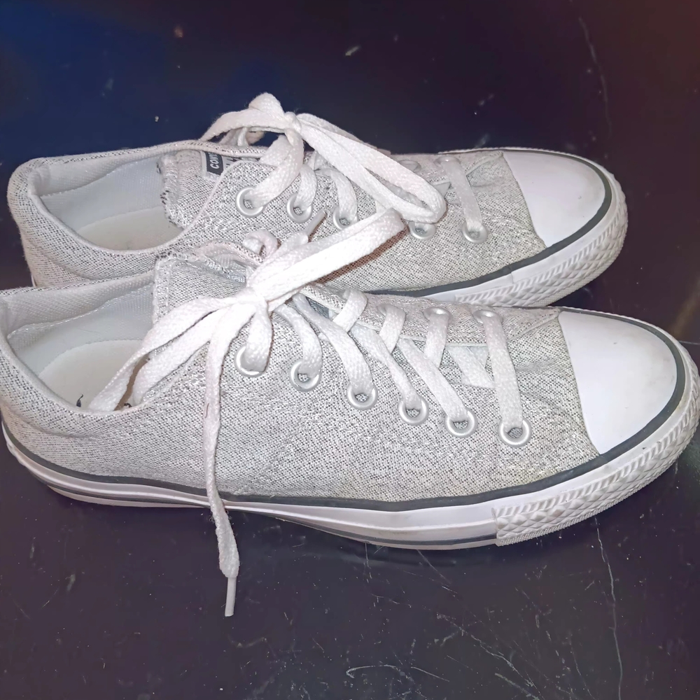 Converse Low-Top Canvas Sneakers in Light Gray